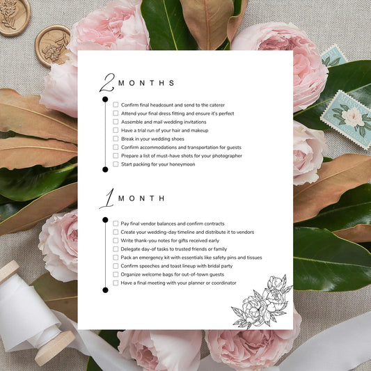 12 Month Floral Wedding Checklist (Digital Download)