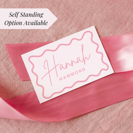 Wavy Border Bridal Shower Place Cards