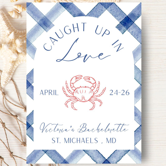 Caught Up In Love Bachelorette Weekend Invite (Digital Download)