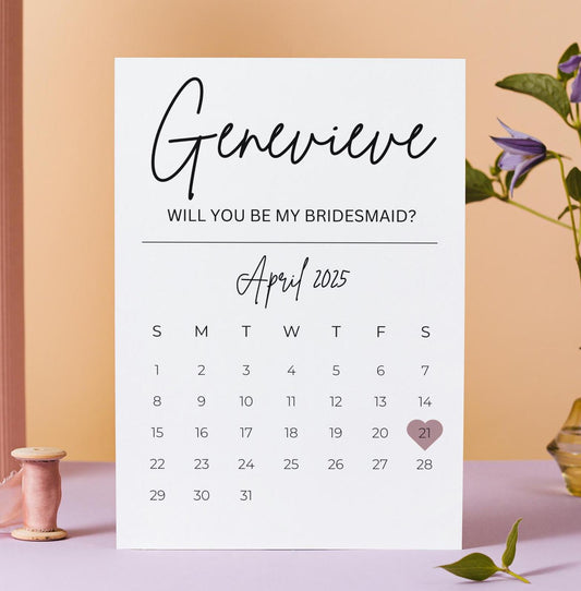 Calendar Bridesmaid Proposal Card