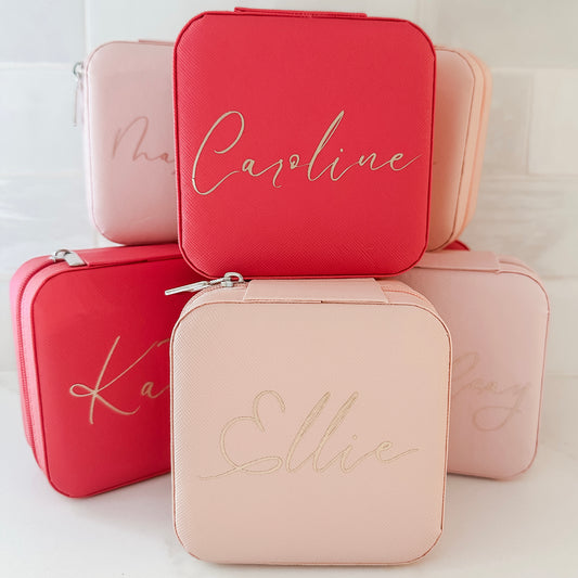 Personalized Travel Jewelry Box Bridesmaid Gift Birthday Party Favor Bachelorette Weekend Will You Be My Bridesmaid 21st Birthday Gift Idea