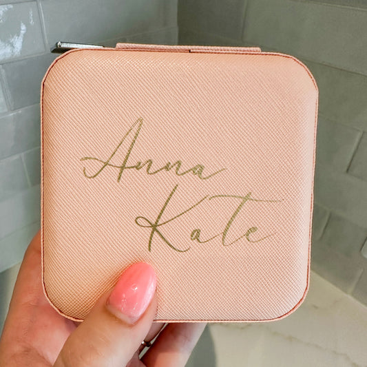 Personalized Travel Jewelry Box Bridesmaid Gift Birthday Party Favor Bachelorette Weekend Will You Be My Bridesmaid 21st Birthday Gift Idea