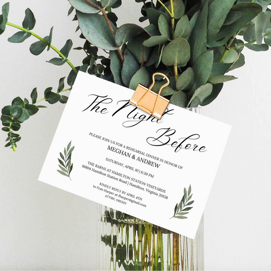 The Night Before Rehearsal Dinner Printed Invitation